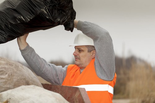 Various types of builders waste including concrete and metal